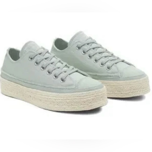 Converse All Star Espadrille Low Verde Shoes Ladies Size 9 - Picture 1 of 8